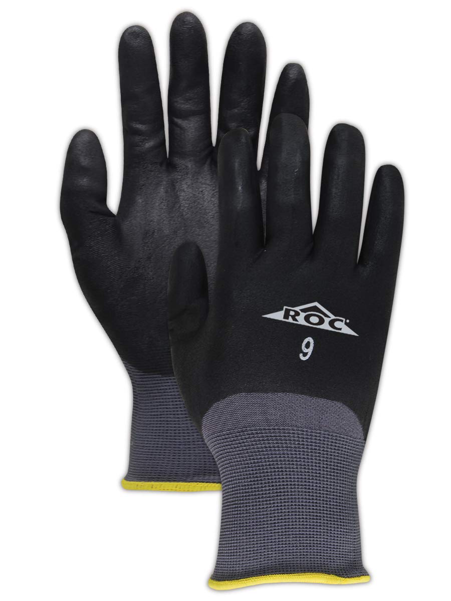 MAGID Mechanic Work Gloves - 48 Pairs, Liquid Repellent Foam Nitrile Coated, Size 8/M, Automotive, Reusable, 15-Gauge Nylon/Spandex Material (GP110) - Perfect for Auto Repair, Construction & Heavy Duty Work