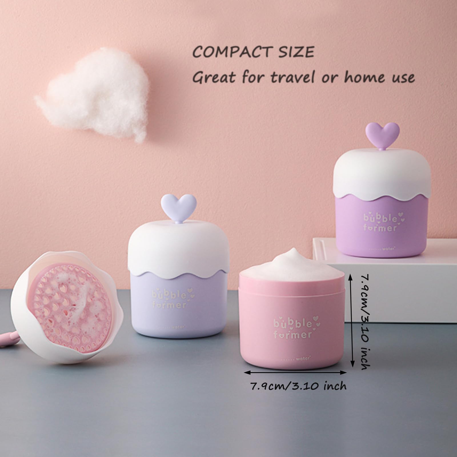 Portable Facial Cleanser Foam Maker Cup - Travel Skin Care Foaming Device for Rich Lather | Purple Plastic Face Wash Foamer | Perfect for Travel, Gym & Daily Skincare Routine