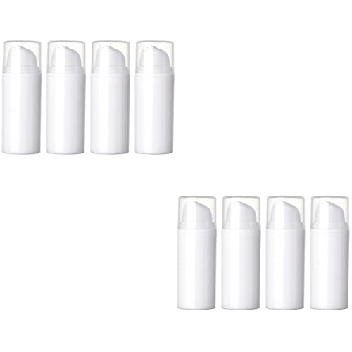 EXCLUZO 8 Pack 30ml Airless Pump Bottles - Refillable Travel-Size Cosmetic Containers for Cream, Lotion, Essential Oils & Shampoo | Leakproof Portable Vials for Skincare, Haircare & Beauty Products | Perfect for Home, Travel & Gym Use
