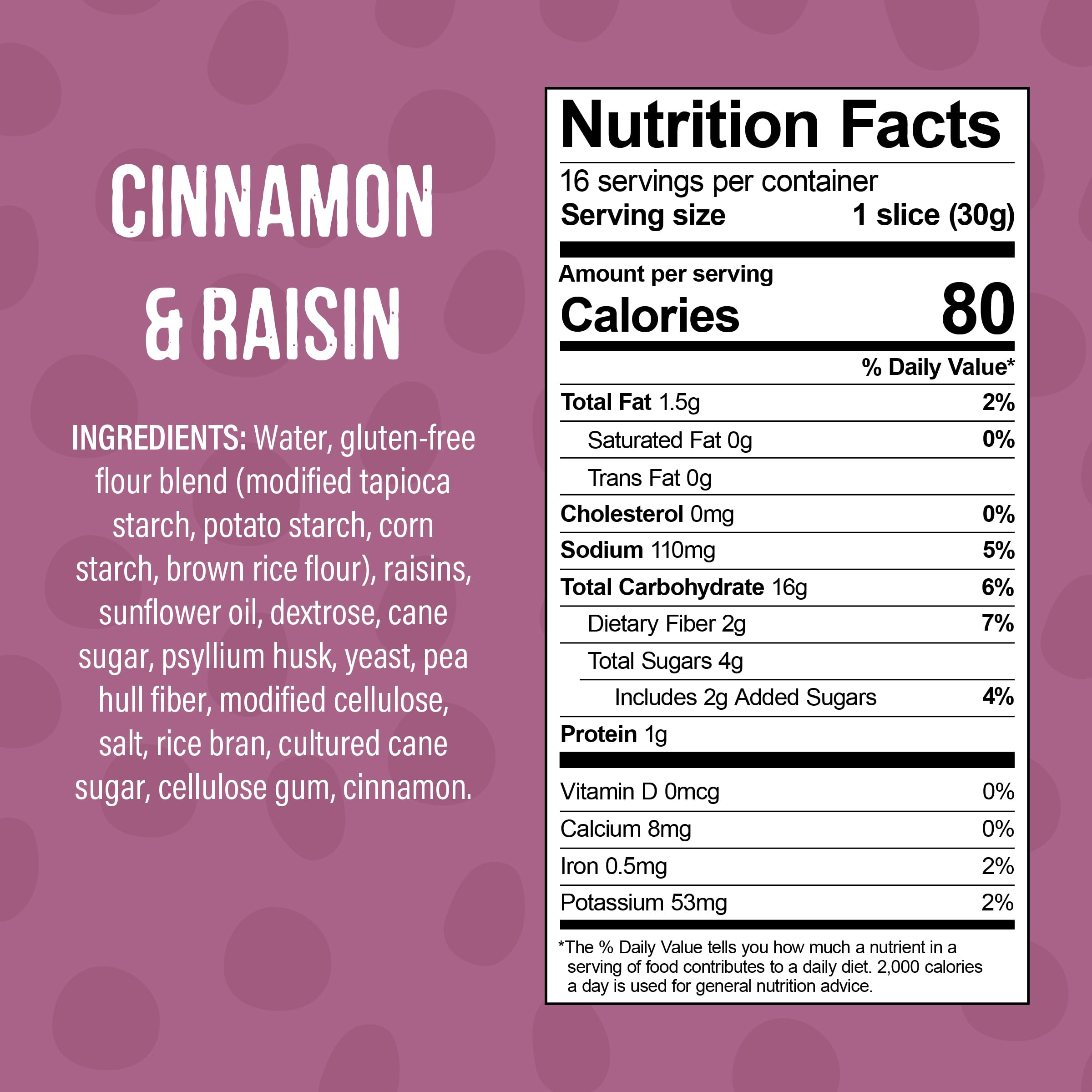 Little Northern Bakehouse Cinnamon Raisin Gluten Free Bread - Non-GMO, Allergy Friendly, Vegan Sliced Bread (4 Pack, 17 oz Each) - Perfect for Breakfast, Sandwiches & Healthy Snacks