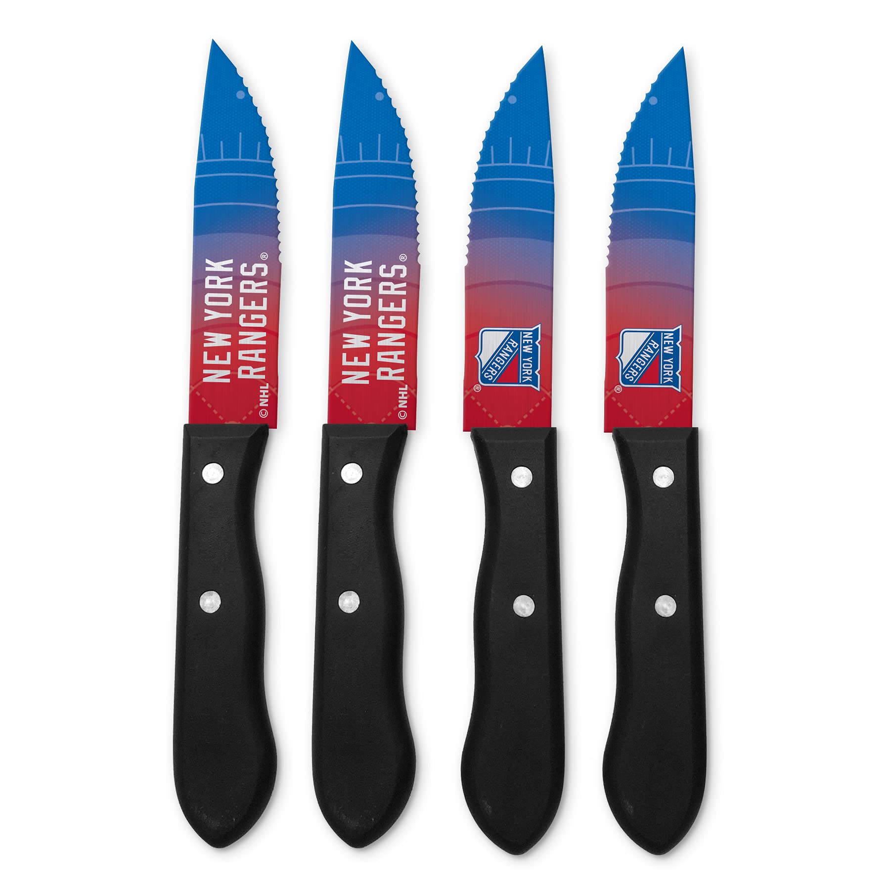 Premium NHL-Themed Unisex Steak Knife Set - 6-Piece Stainless Steel Steak Knives with Ergonomic Handles - Perfect for Game Day BBQs, Steak Dinners & Sports Fan Gifts
