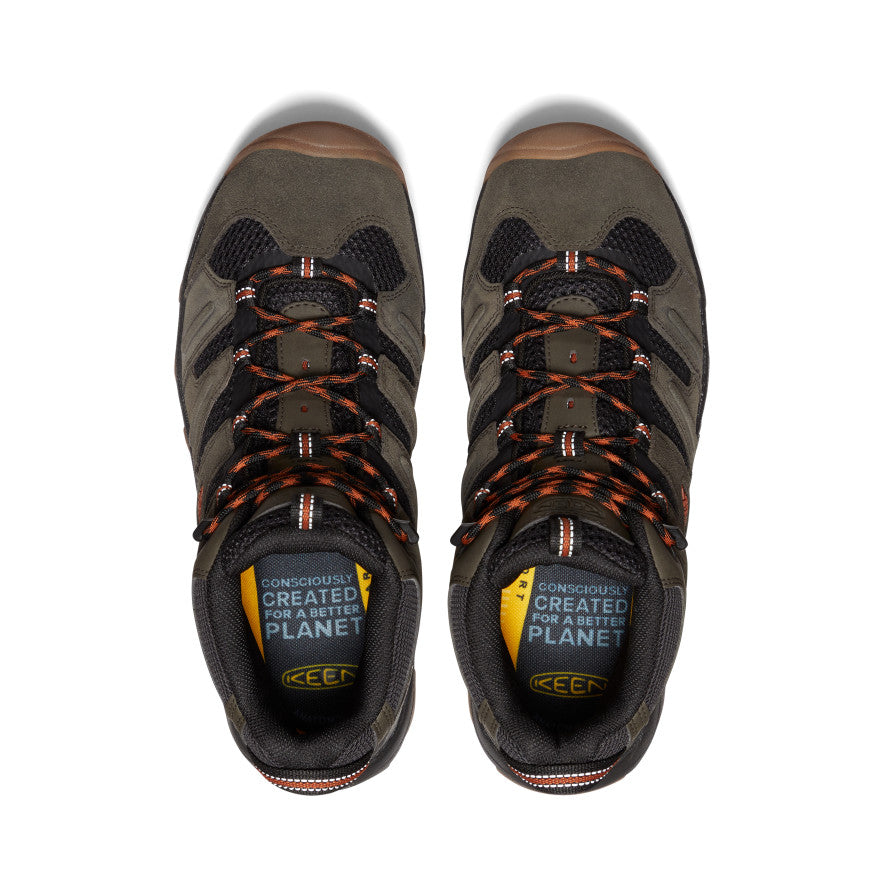Waterproof Hiking Boots for Men - Lightweight & Durable Outdoor Shoes | Black Olive/Fossil Orange | Perfect for Trekking, Camping & Mountain Climbing