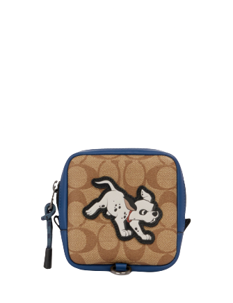Coach Disney x Coach Signature Canvas Square Hybrid Pouch with Dalmatian Print - Stylish Crossbody Bag for Women, Perfect for Travel, Work & Everyday Use