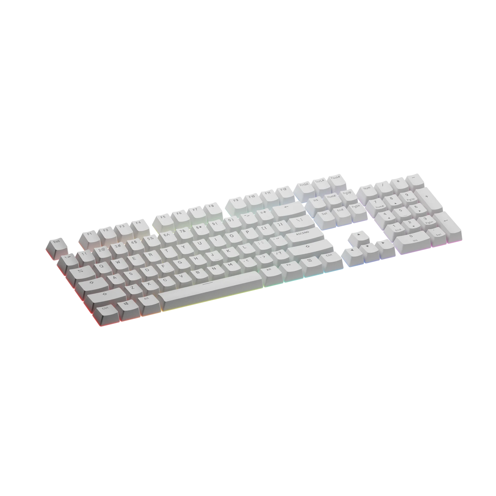 Premium White Keycaps for Mechanical Keyboards - ANSI Layout, Durable PBT Material, Cherry MX Compatible - Perfect for Gaming, Typing & Office Work