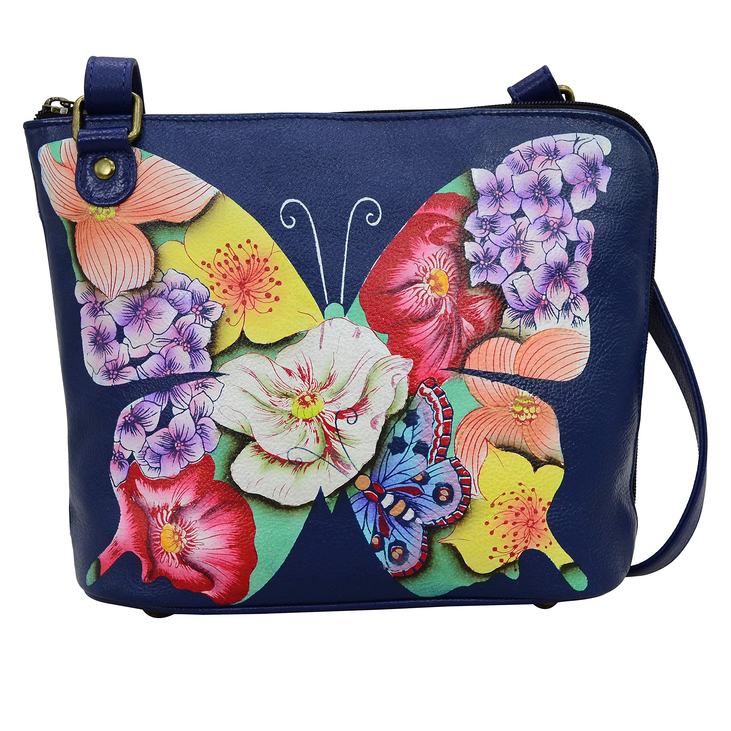 Anna by Anuschka Genuine Leather Crossbody Organizer Bag - Stylish & Functional Purse for Women, Perfect for Travel, Shopping & Everyday Use