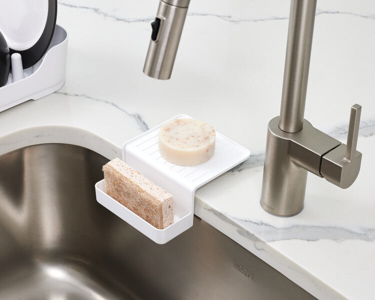 Double Suction Sink Caddy - Eco-Friendly Recycled Plastic Organizer for Kitchen, Bathroom & Vanity | Perfect for Sponge, Soap & Cleaning Supplies Storage