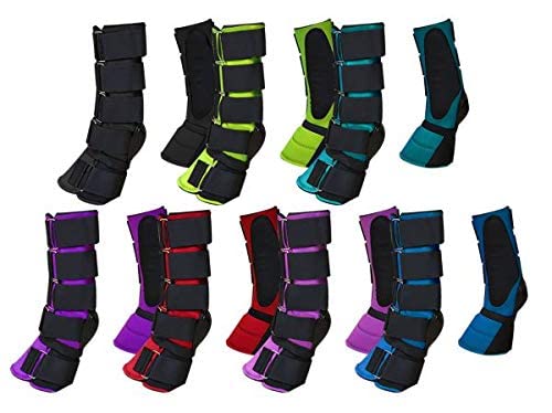Showman Adjustable Neoprene Horse Bell Boots - Protective Hoof Boots for Riding, Training & Turnout - Durable & Comfortable for Horses