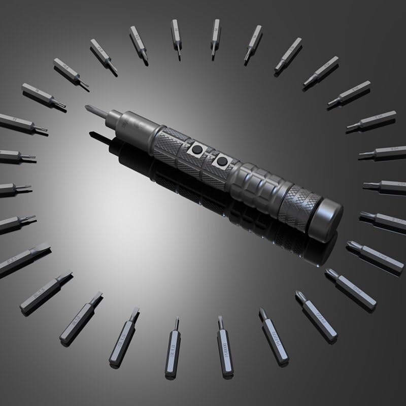 CS0601A 3-Speed Mini Electric Screwdriver Set with Adjustable Torque - Perfect for DIY Projects, Electronics Repair & Home Improvement Tasks
