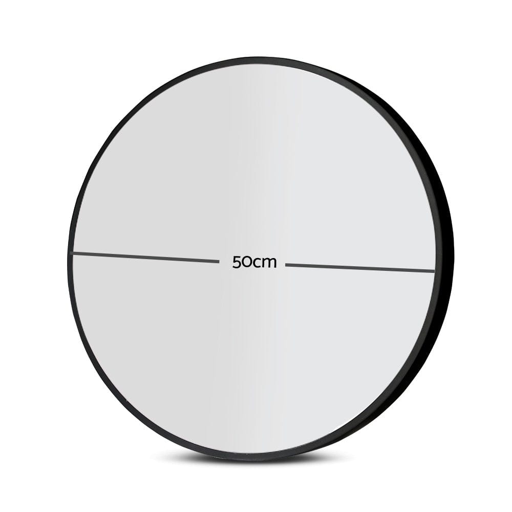 Embellir 20-Inch Round Wall Mirror - Black Framed Bathroom Makeup Mirror for Home Decor, Vanity & Bedroom - Perfect for Dressing Table, Bathroom & Living Room