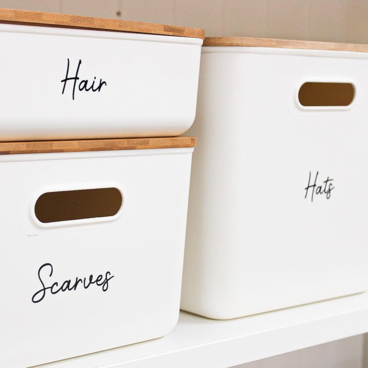Custom Refrigerator & Storage Bin Vinyl Labels - Waterproof, Durable Organizer Stickers for Kitchen, Pantry & Office Organization