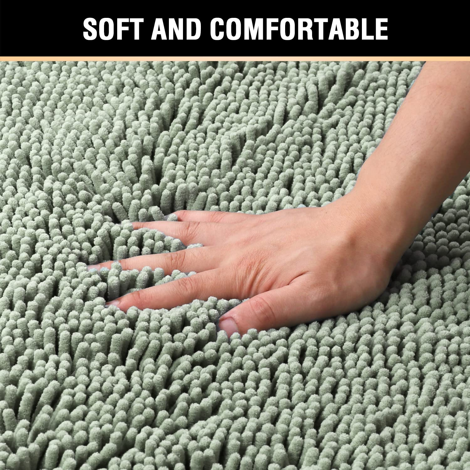 Premium Non-Slip Bath Mat - Extra Thick Chenille Bathroom Rug 17