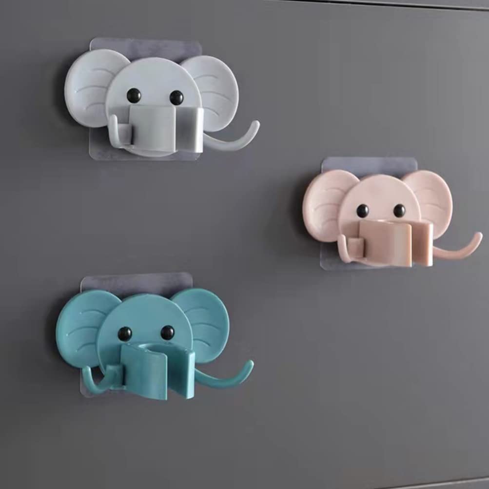 3pcs Elephant Shower Head Holder - Sturdy Bathroom Shower Bracket Stand with Cartoon Design for Kids, Perfect for Baby/Toddler Bath Time Fun and Bathroom Decor