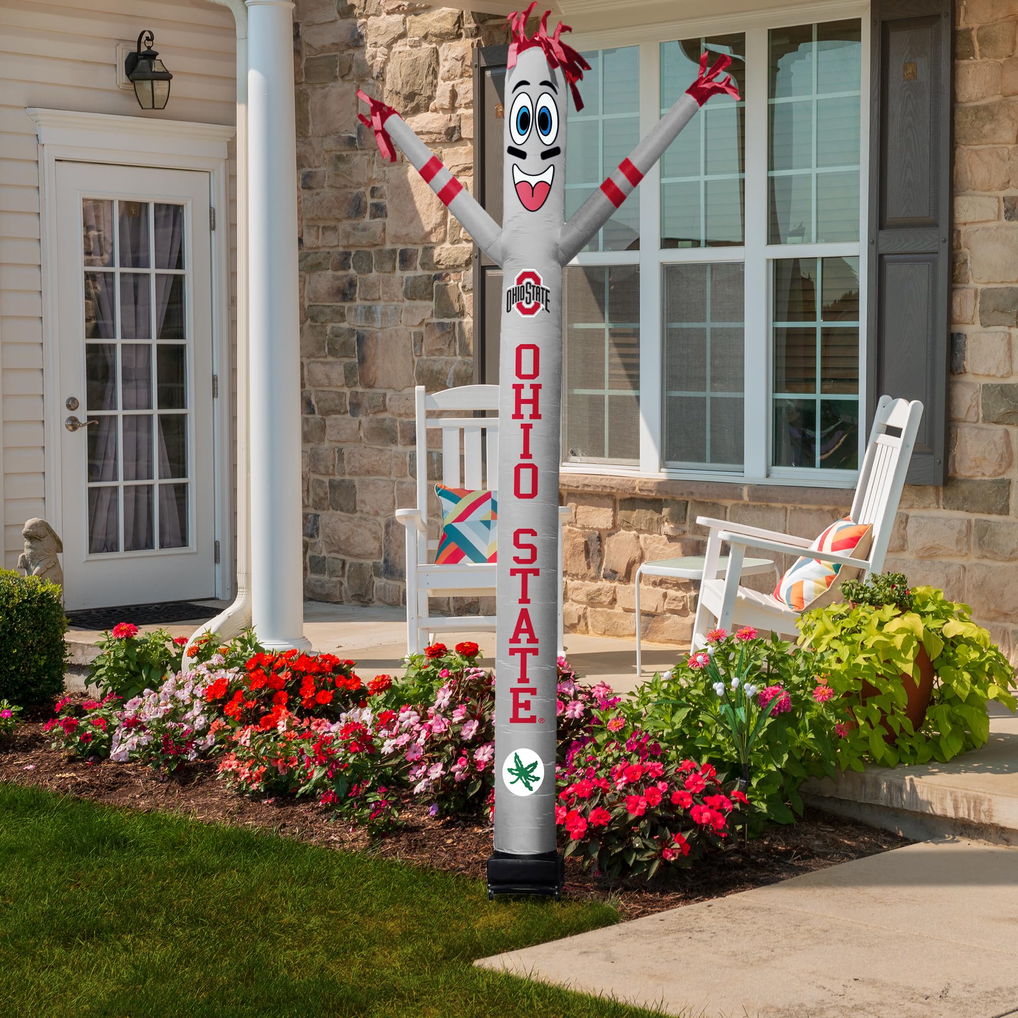 NCAA Ohio State Buckeyes Football LED Inflatable Tube Guy with Built-in Blower - 6ft Tall Wacky Waving Sports Fan Decoration for Game Day Parties, Tailgating & Outdoor Events