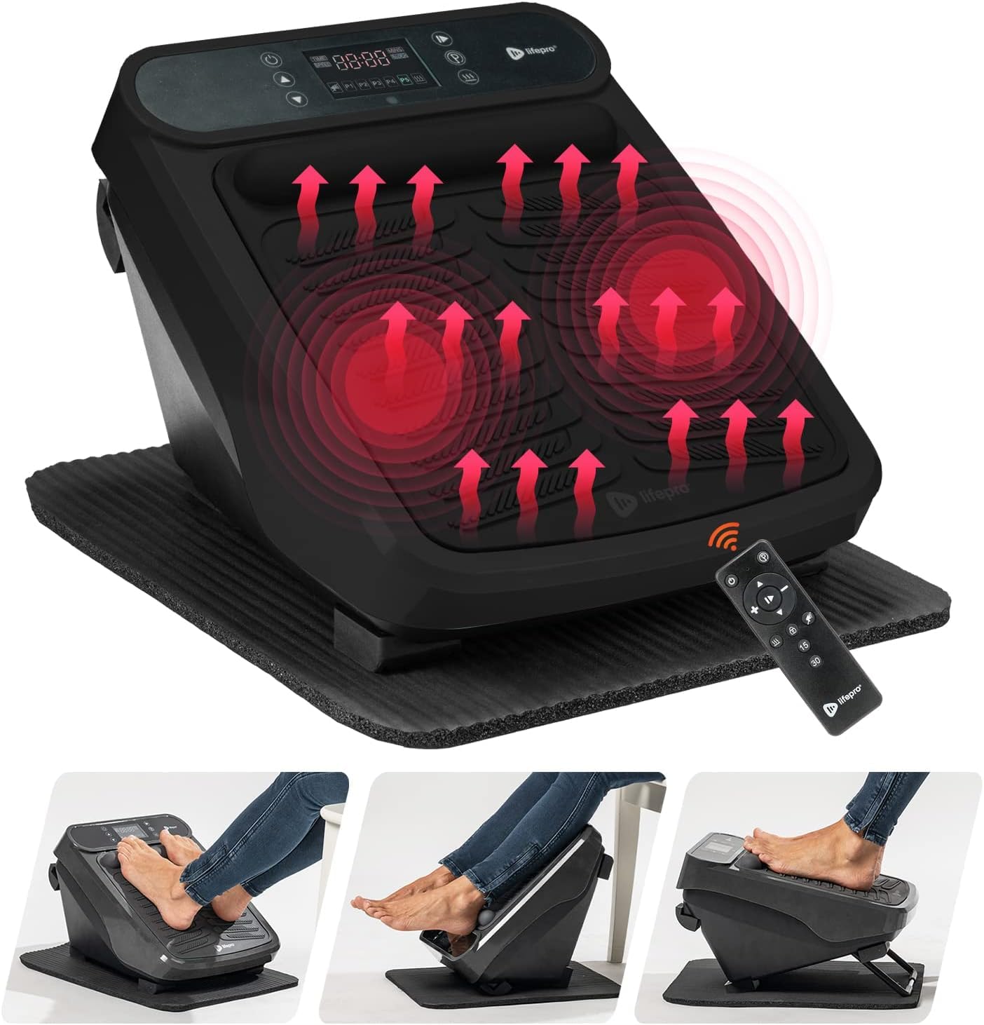 LifePro Foot Massager for Neuropathy Relief - Electric Calf & Foot Massager with Heat Therapy for Improved Circulation, Relaxation & Revitalization - Perfect for Home, Office & Post-Workout Recovery