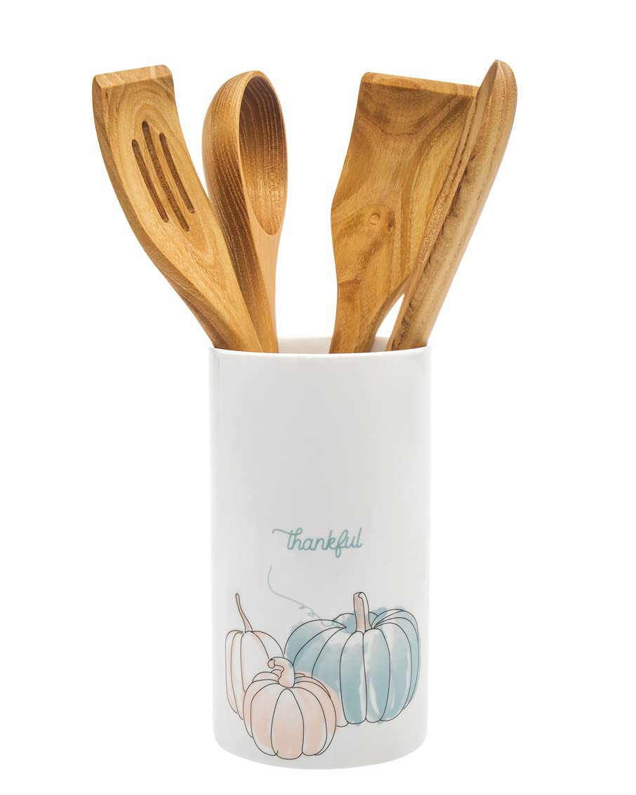 Godinger Ceramic Utensil Holder for Kitchen - Stylish Countertop Organizer for Spoons, Spatulas & Cooking Tools - Perfect Holiday Gift for Home Chefs & Cooking Enthusiasts