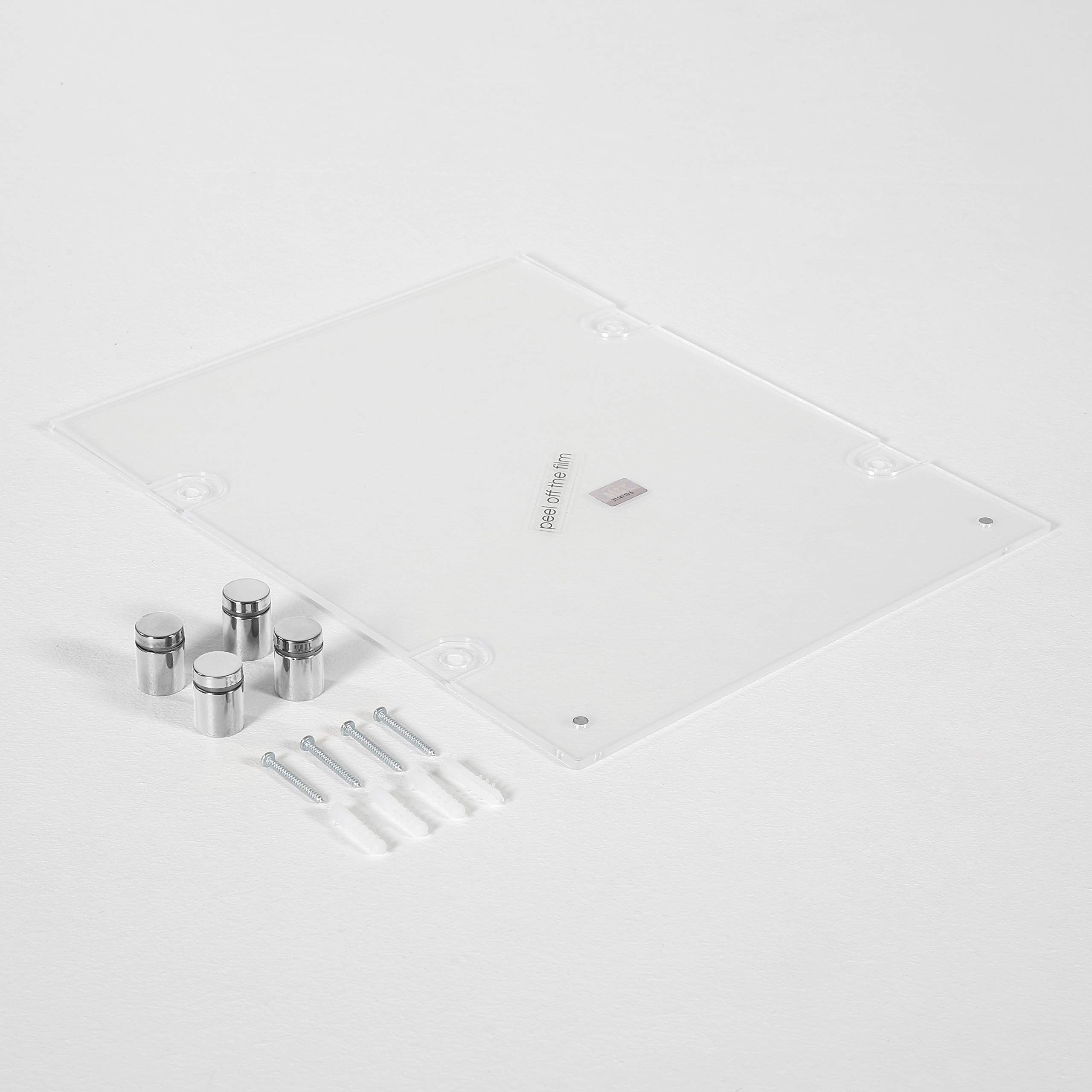 Floating Acrylic Picture Frame - Frameless Wall Mount Display for 22x28 Inch Posters, Photos, Certificates & Diplomas | Chrome Silver Standoff Hardware & Magnets | Perfect for Home, Office & Gallery Decor