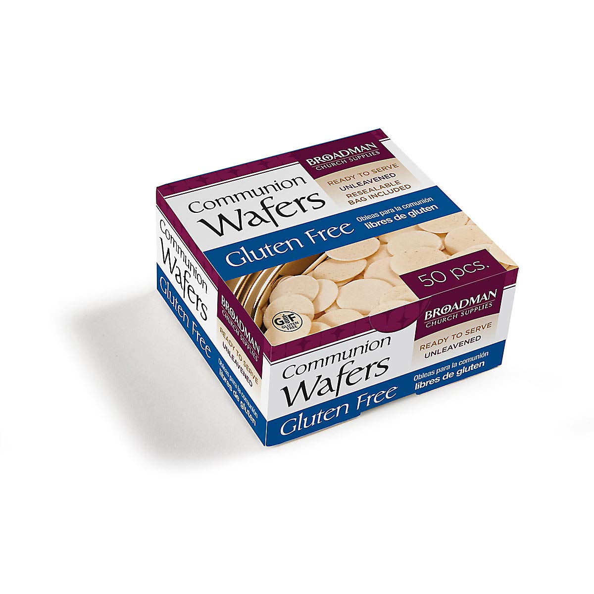Broadman Church Supplies Gluten Free Communion Wafers - 50 Count Pack for Holy Eucharist & Church Services