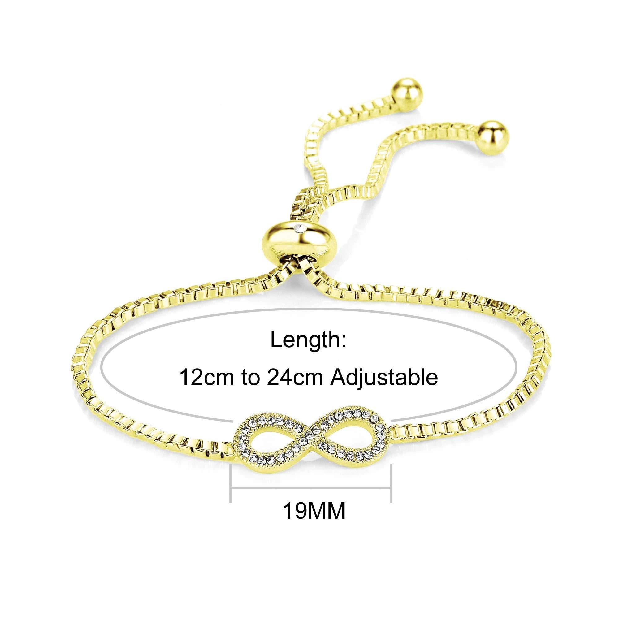 Gold Plated Infinity Friendship Set with Zirconia Crystals - Gift for Her