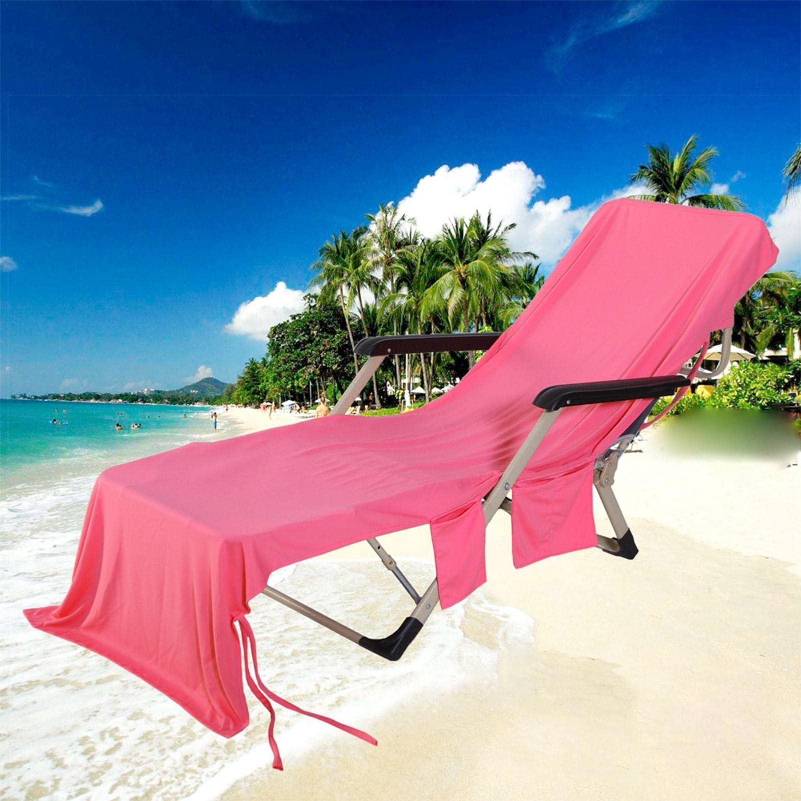 Premium Microfiber Lounge Chair Covers - Waterproof Outdoor Chaise Lounge Cushions for Pool, Beach & Patio Furniture | Soft Sun Lounger Towel Protector for Garden, Hotel & Swimming Pool Chairs | Perfect for Relaxing by the Poolside or Coastal Getaways