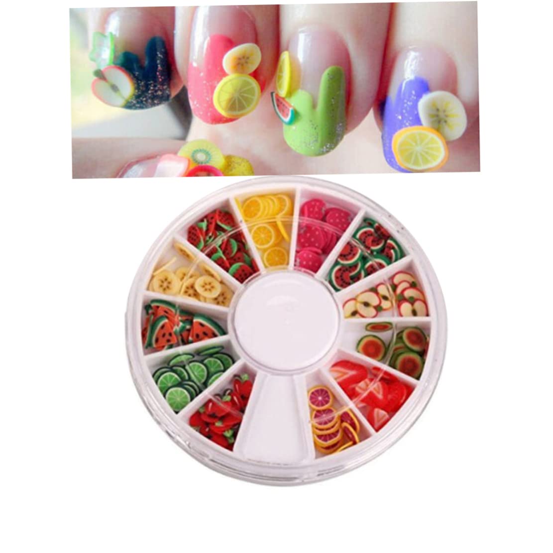 Creative Nail Art Decoration Kit - 12 Pattern Cute Polymer Clay Fruit Sticks for DIY Nail Designs - Perfect for Nail Salons, Home Manicures & Gift Giving