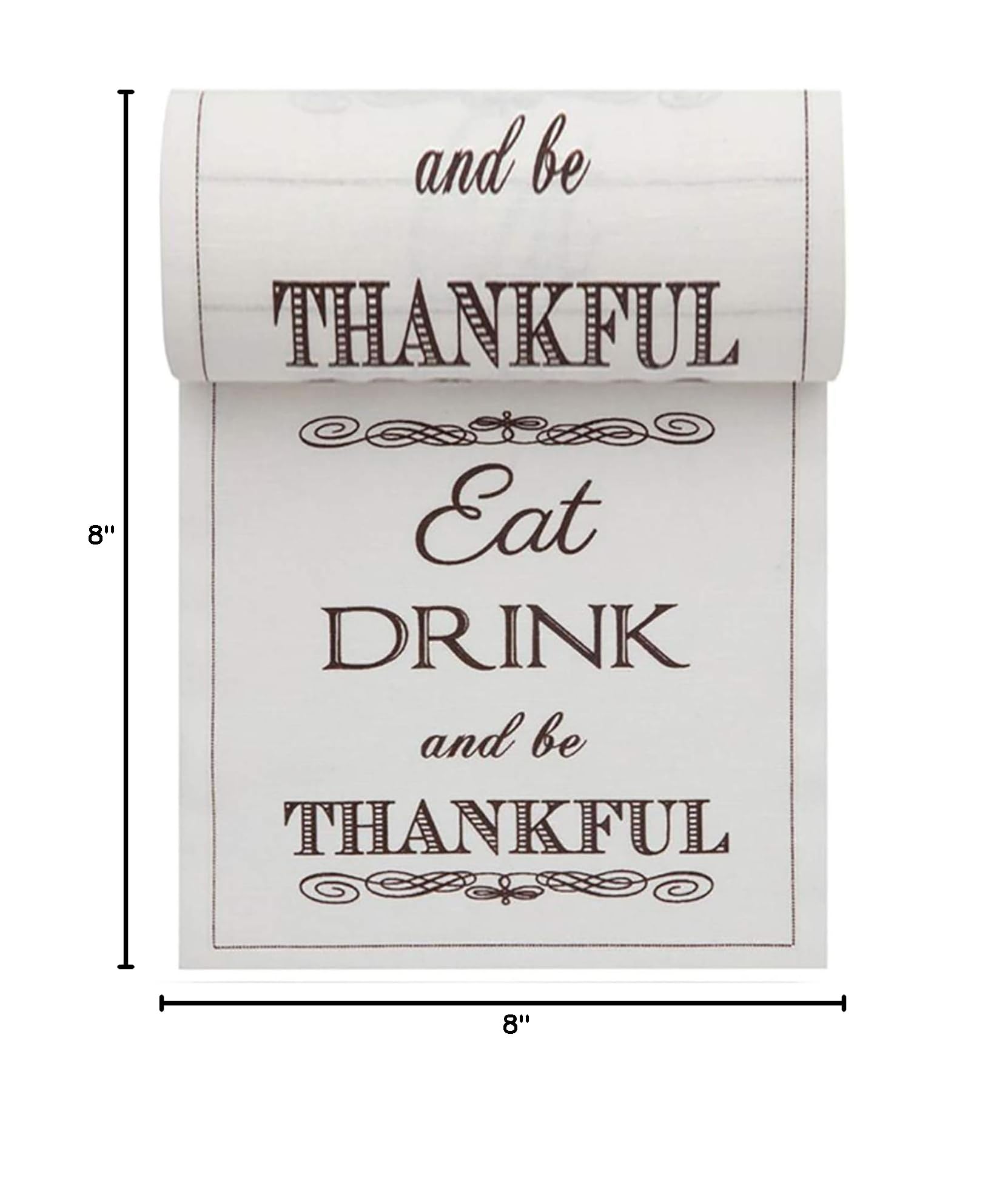 Five Star Premium Thanksgiving Napkins - 20 Rolls, 8x8 Inch White Linen Dessert Napkins for Holiday Dining, Party Decor & Grateful Celebrations | Perfect for Thanksgiving Dinner, Christmas Gatherings & Festive Table Settings