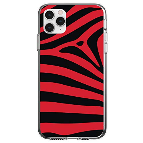 Black Red Zebra Skin Stripes On Clear Case