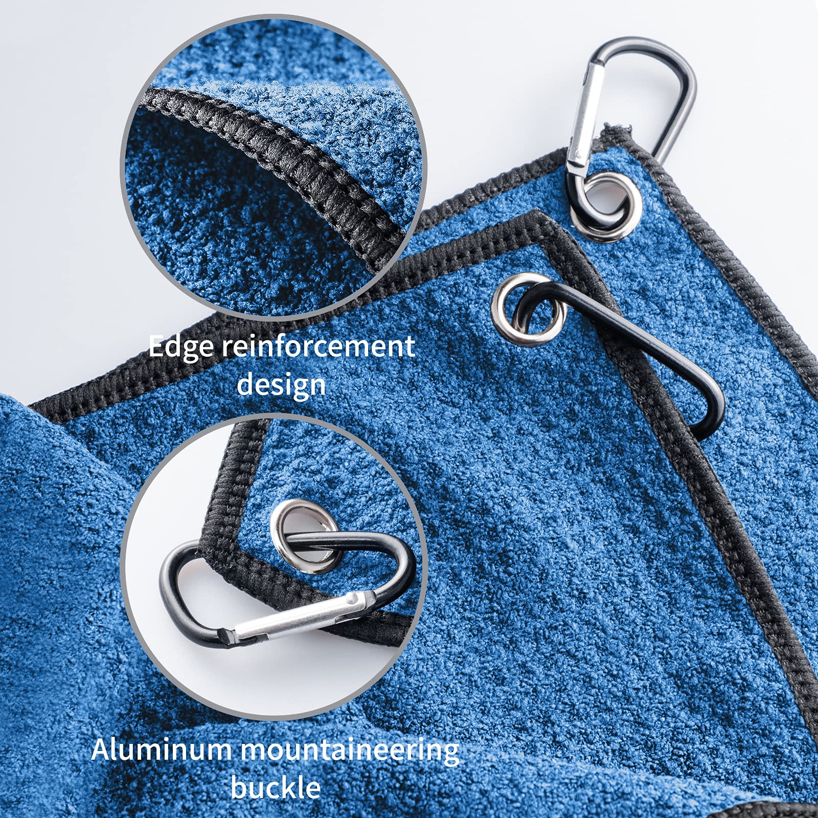 Premium Golf Towel Set with Clip & Accessories - 2 Microfiber Towels + Cleaning Brush - Perfect Golf Gifts for Men & Women - Ideal for Golf Bags, Club Cleaning & On-Course Use