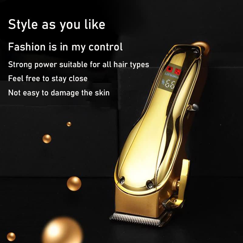 Professional Hair Clipper Trimmer for Men - Rechargeable Barber Clippers with Zero Gap Adjustment, Beard Trimmer Machine (Silver) - Perfect for Home Haircuts, Beard Grooming & Professional Salon Use