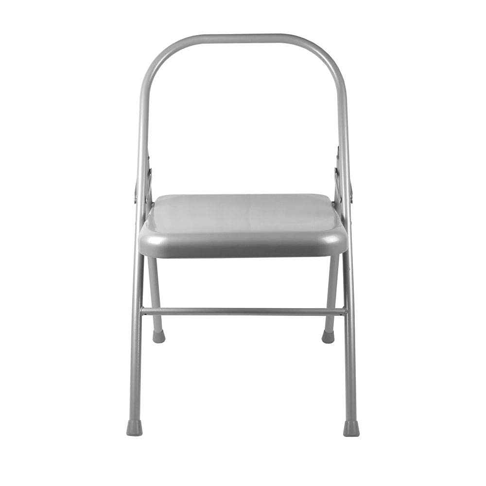 Premium Folding Yoga Chair with Front Bar - Portable & Reinforced Backless Yoga Stool for Backbends, Shoulder Stands & Restorative Poses - Ideal for Home Yoga Practice, Studio Sessions & Travel Workouts