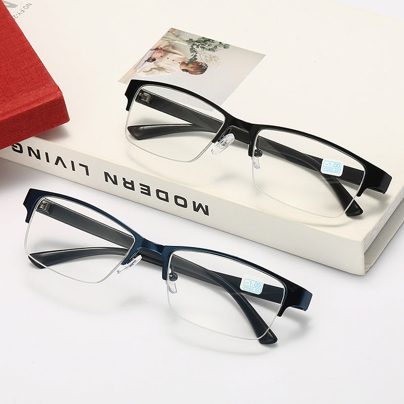 Premium Metal Alloy Half Frame Reading Glasses - Lightweight & Durable for Men & Women - Perfect for Reading, Computer Work & Close-Up Tasks