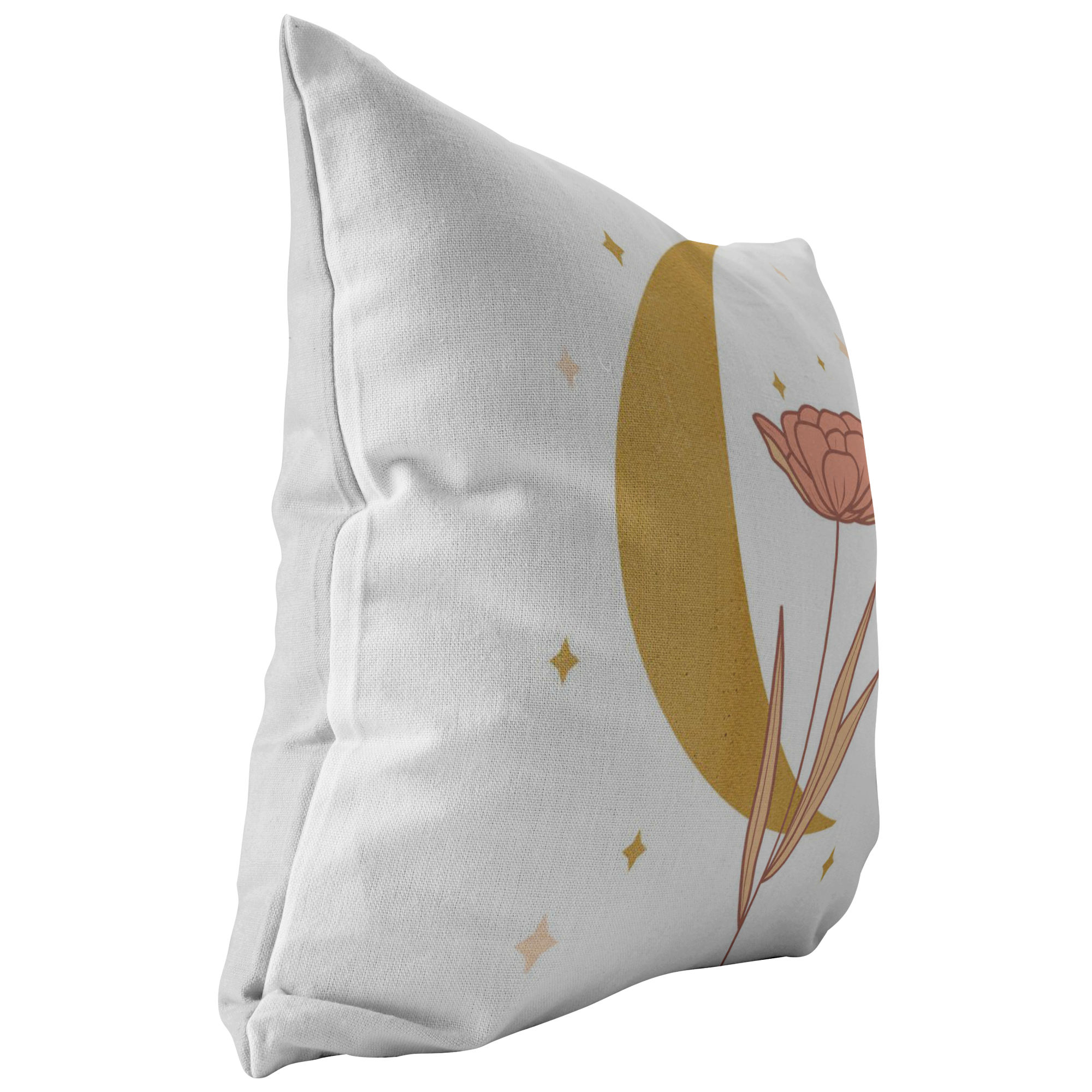 Moon Flower Throw Pillow - Decorative Accent Cushion for Sofa, Bed & Living Room - Soft Bohemian Home Decor for Cozy Spaces