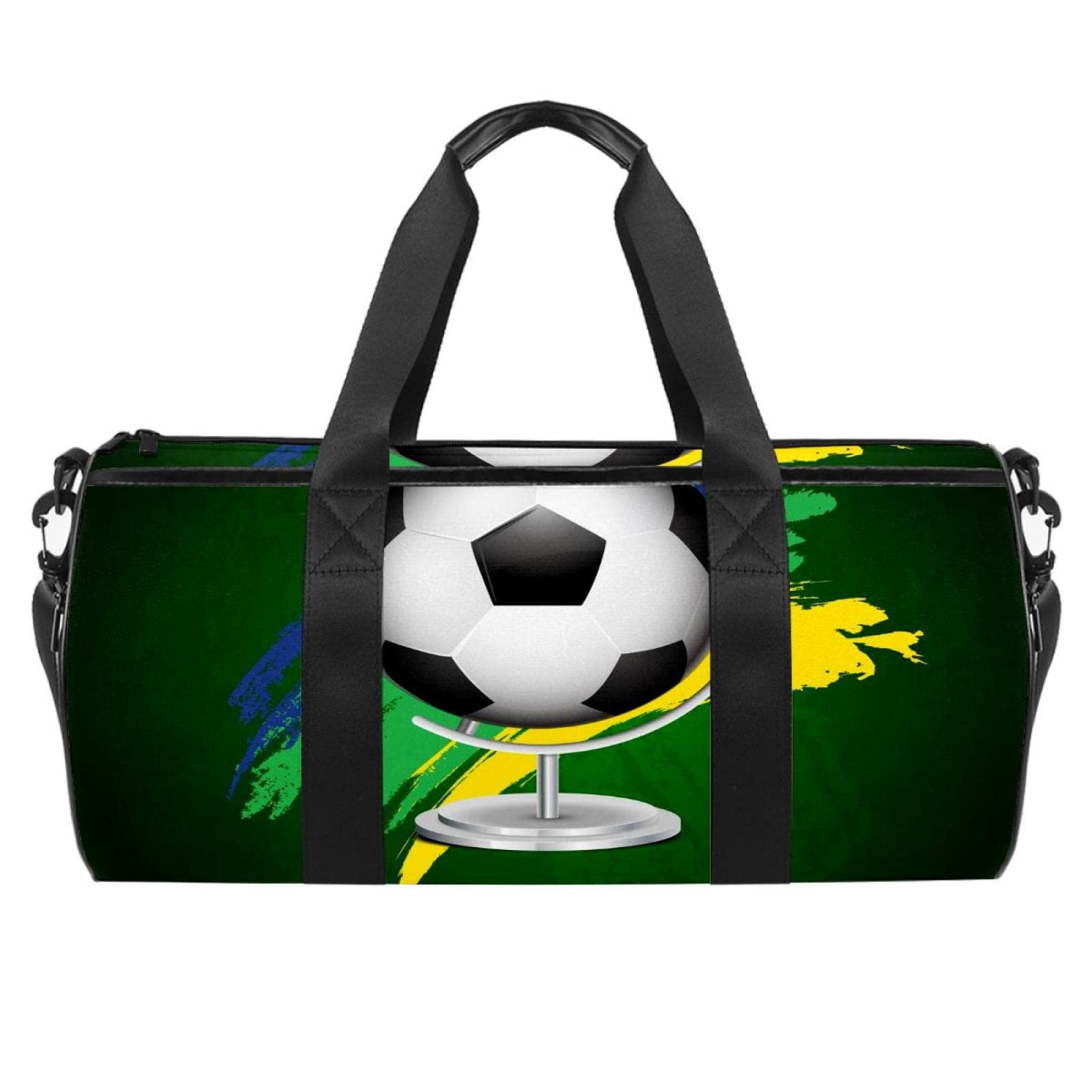 Brazil Soccer Gym Training Duffel Bag - Waterproof Canvas Sports Bag for Travel, Workout & Soccer Practice - Perfect for Athletes, Gym Enthusiasts & Travelers