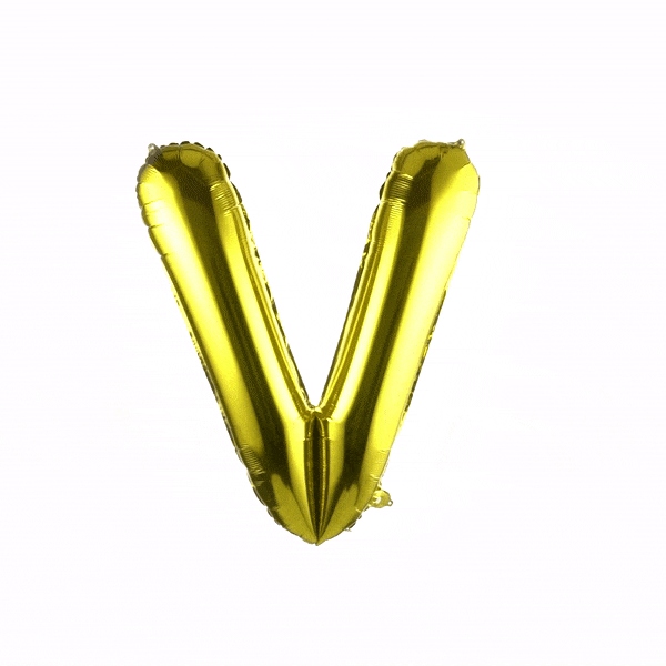 Balloonify Gold Mylar Letter V Balloon - 40 Inch Large Foil Alphabet Balloon for Birthday Party Decorations, Wedding, Anniversary & Baby Shower Events