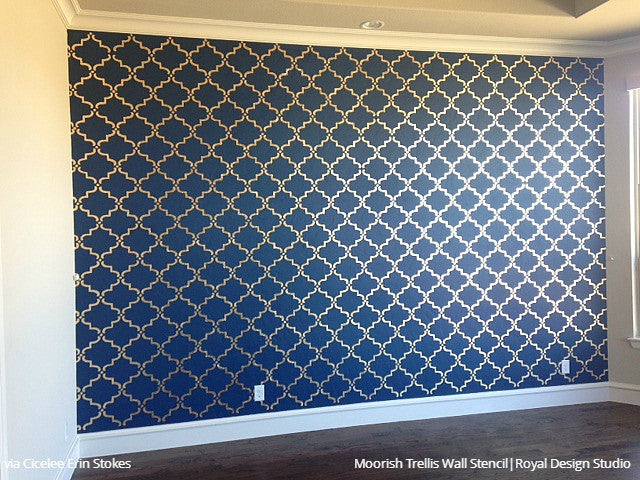 Moorish Trellis Wall Stencil - Reusable DIY Painting Template for Home Decor, Geometric Wall Art, Furniture Makeover - Perfect for Bedroom, Living Room, Nursery & Accent Walls