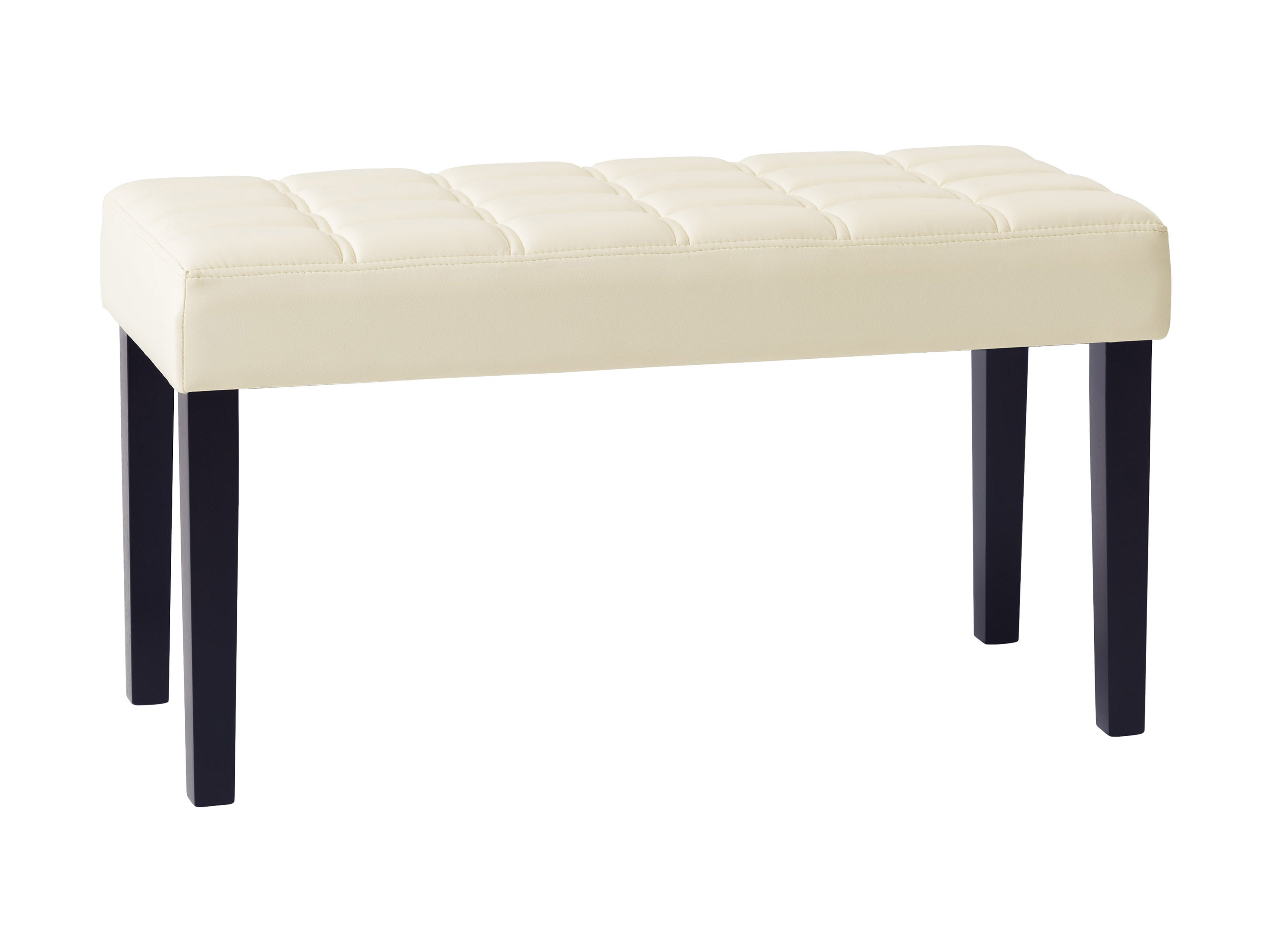 White Leather Bench - Modern Upholstered Storage Ottoman with Tufted Design for Living Room, Bedroom & Entryway - Perfect for Seating, Footrest & Extra Storage