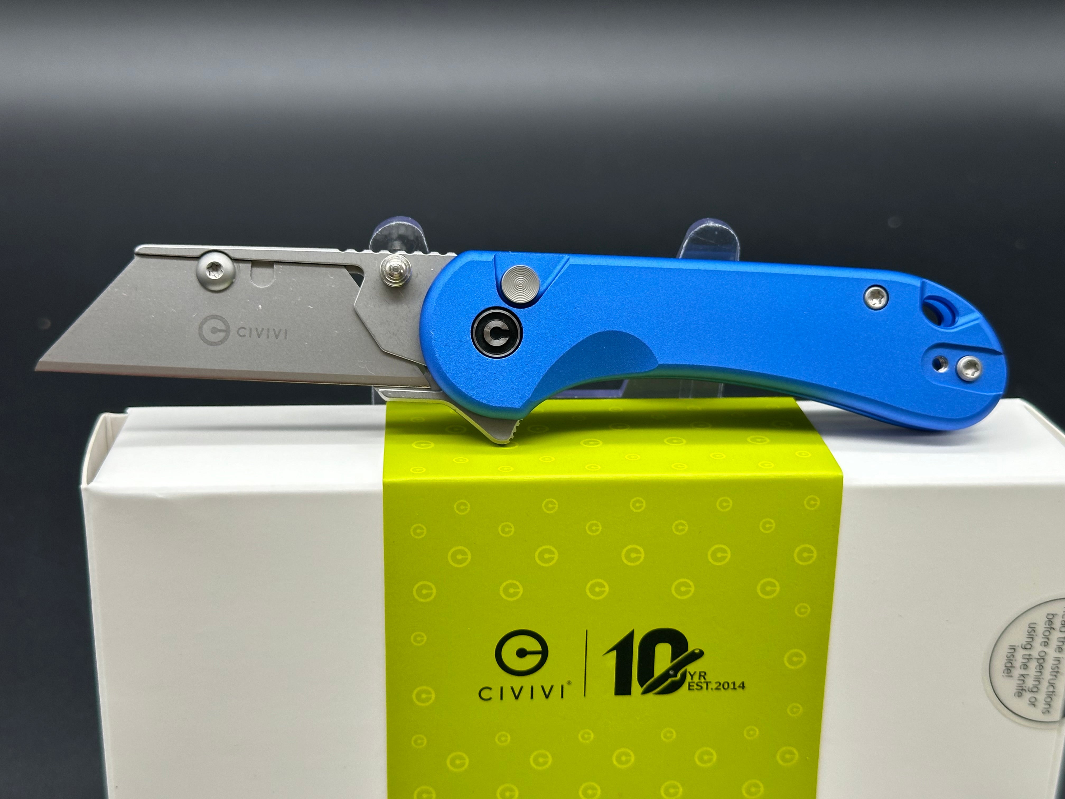 CIVIVI Elementum Folding Knife - Blue Aluminum Handle, 6CR13 Stainless Steel Blade - EDC Pocket Knife for Camping, Hiking & Outdoor Adventures