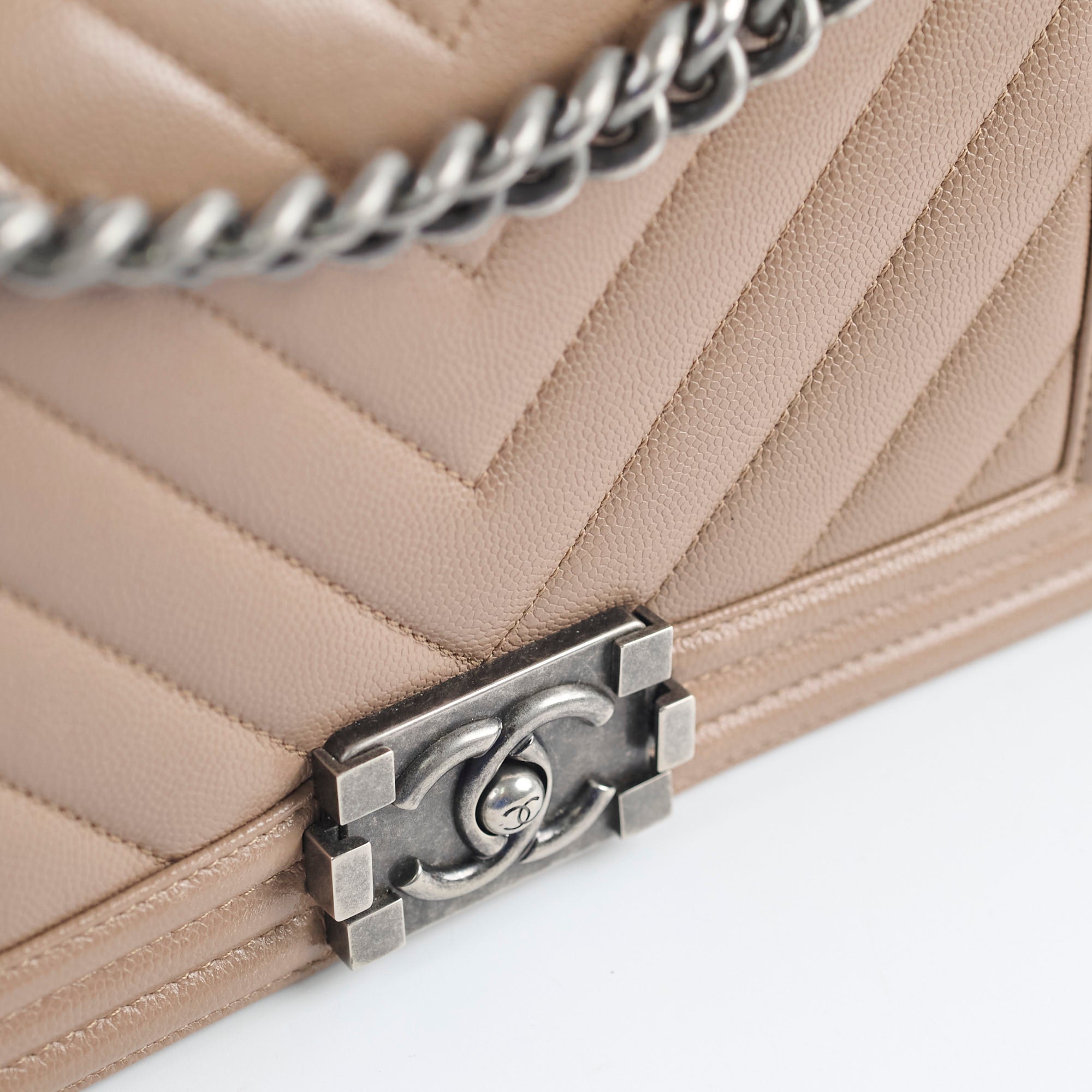 Chanel Old Medium Boy Bag Chevron Dark Pink - Luxury Designer Handbag for Women, Perfect for Parties, Dates & Special Occasions