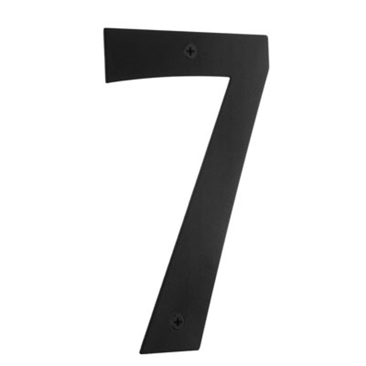 Black Stainless Steel Address Number 7 - 6 Inch House Numbers for Mailbox, Door & Front Porch - Weatherproof Modern Home Decor