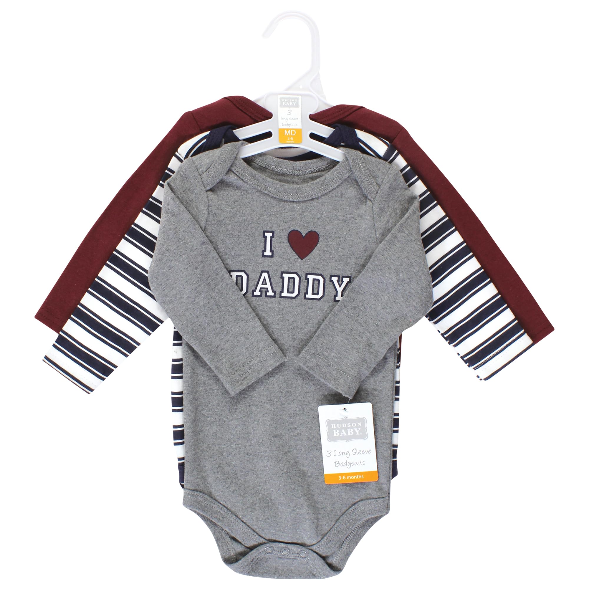 Hudson Baby Unisex Cotton Long-Sleeve Bodysuits 3-Pack - Soft Newborn Onesies for Baby Boys - Perfect for Everyday Wear, Playtime & Family Outings