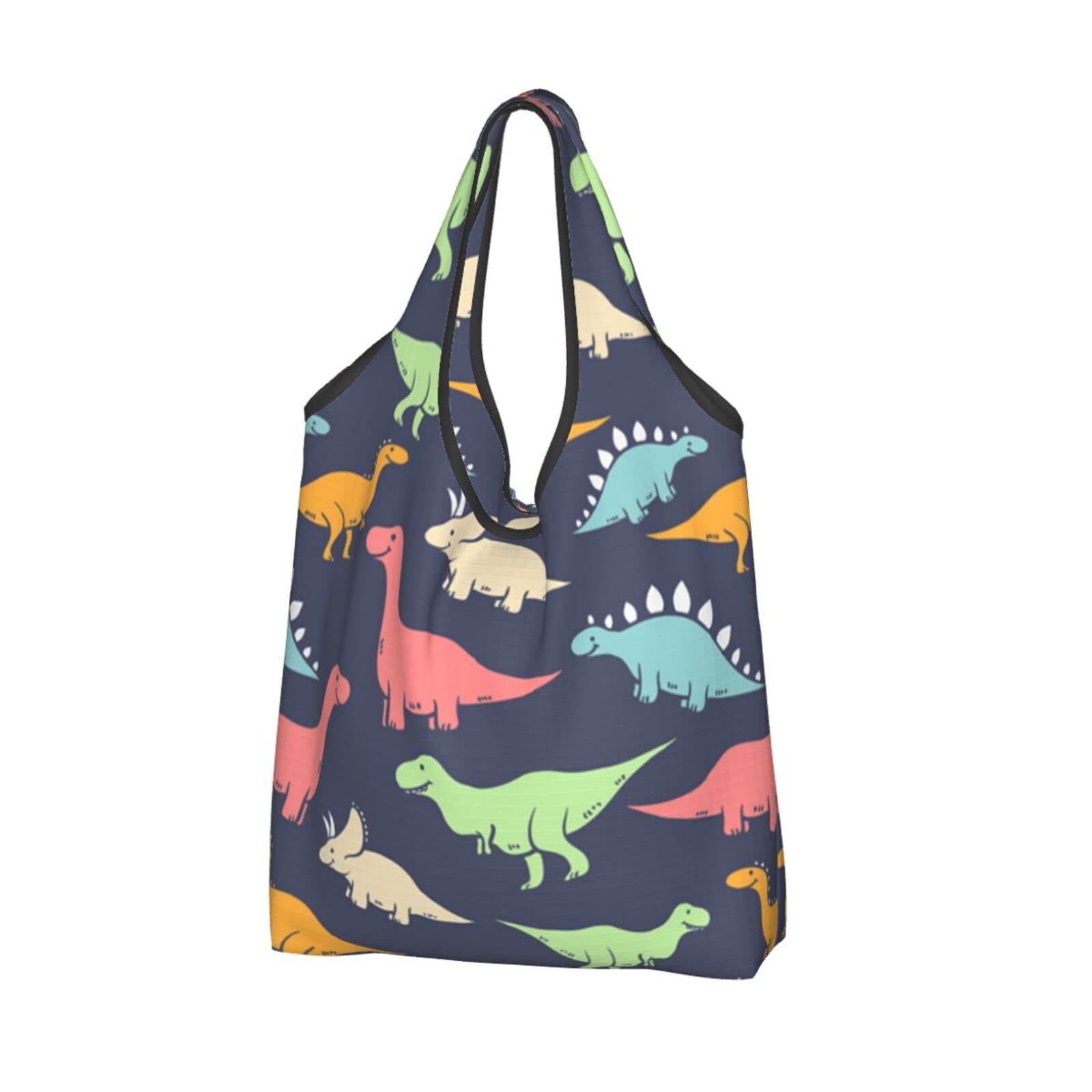Eco-Friendly Reusable Shopping Bags - Foldable Large Grocery Tote with Shoulder Strap, Washable Durable & Waterproof Storage Bag for Groceries, Beach, Travel & Daily Errands