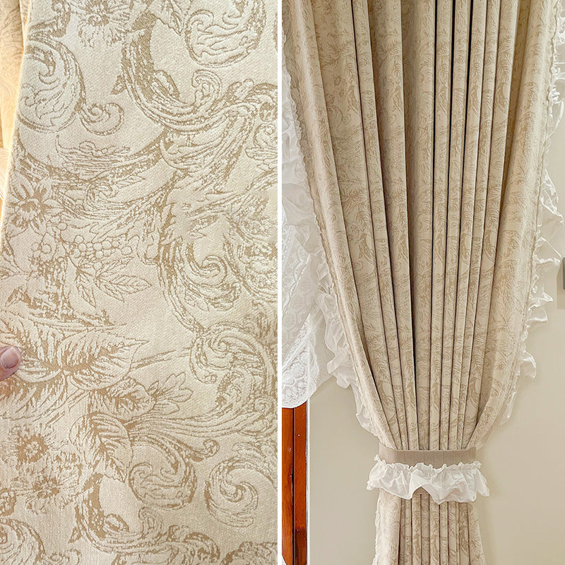 Irina Chenille Morris Botanical Pattern Blackout Thermal Curtains for Living Room & Bedroom - Energy Efficient Insulated Drapes for Noise Reduction & Light Blocking