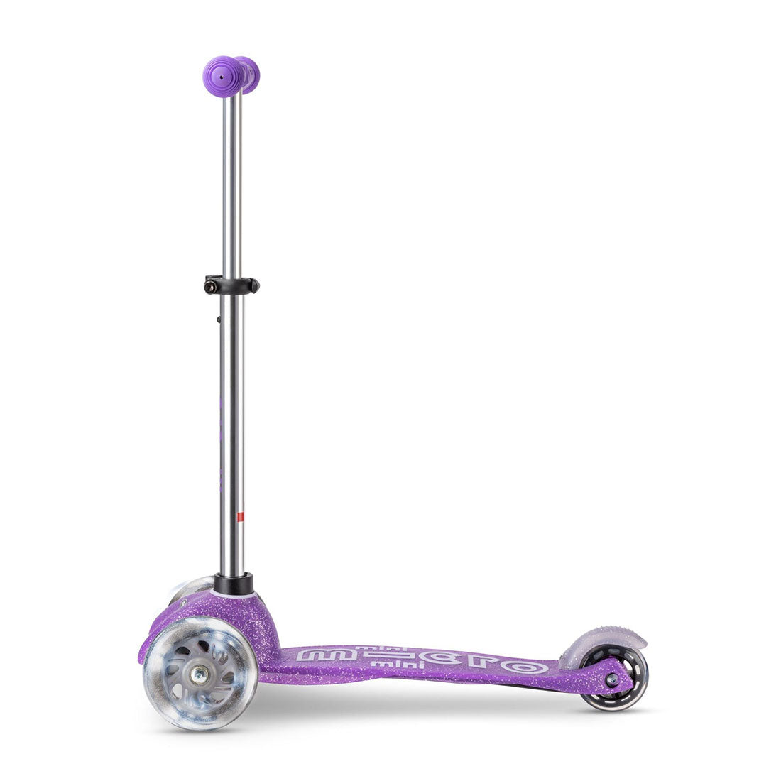 Micro Mini Deluxe Glitter 3-Wheel LED Scooter for Kids - Purple | Light Up Kick Scooter for Girls & Boys | Perfect for Outdoor Play, Commuting & Neighborhood Fun