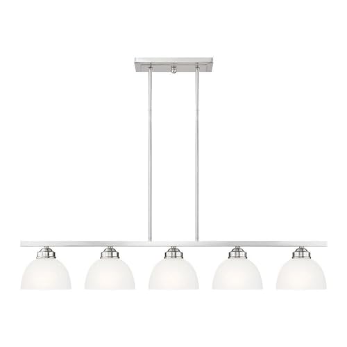Livex Lighting 4227-91 Somerset Island 3-Light Brushed Nickel Chandelier - Modern Ceiling Light Fixture for Dining Room, Bedroom, or Living Room Decor