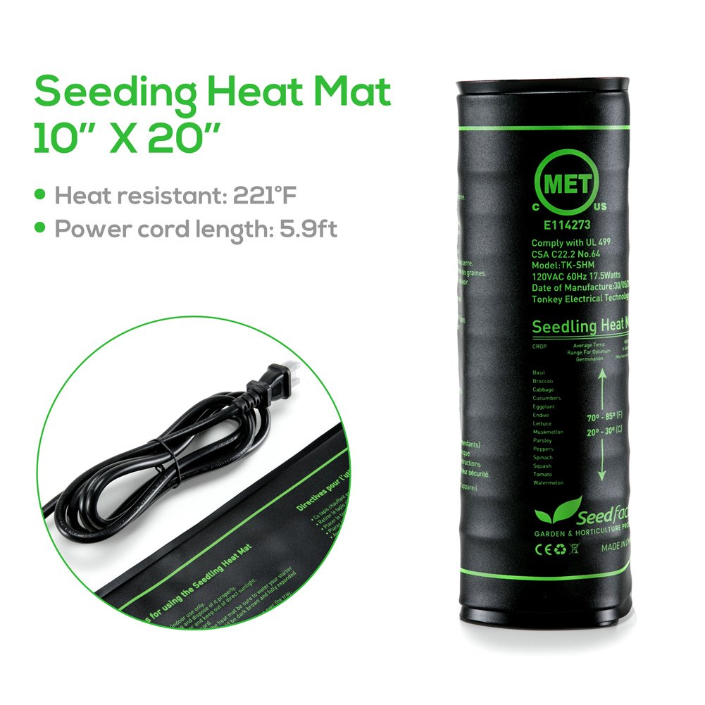 MET Certified 4 Pack Seedling Heat Mat - Waterproof & Durable Hydroponic Heating Pad for Indoor Gardening, Plant Germination & Seed Starting - Perfect for Home Gardeners, Greenhouses & Year-Round Planting