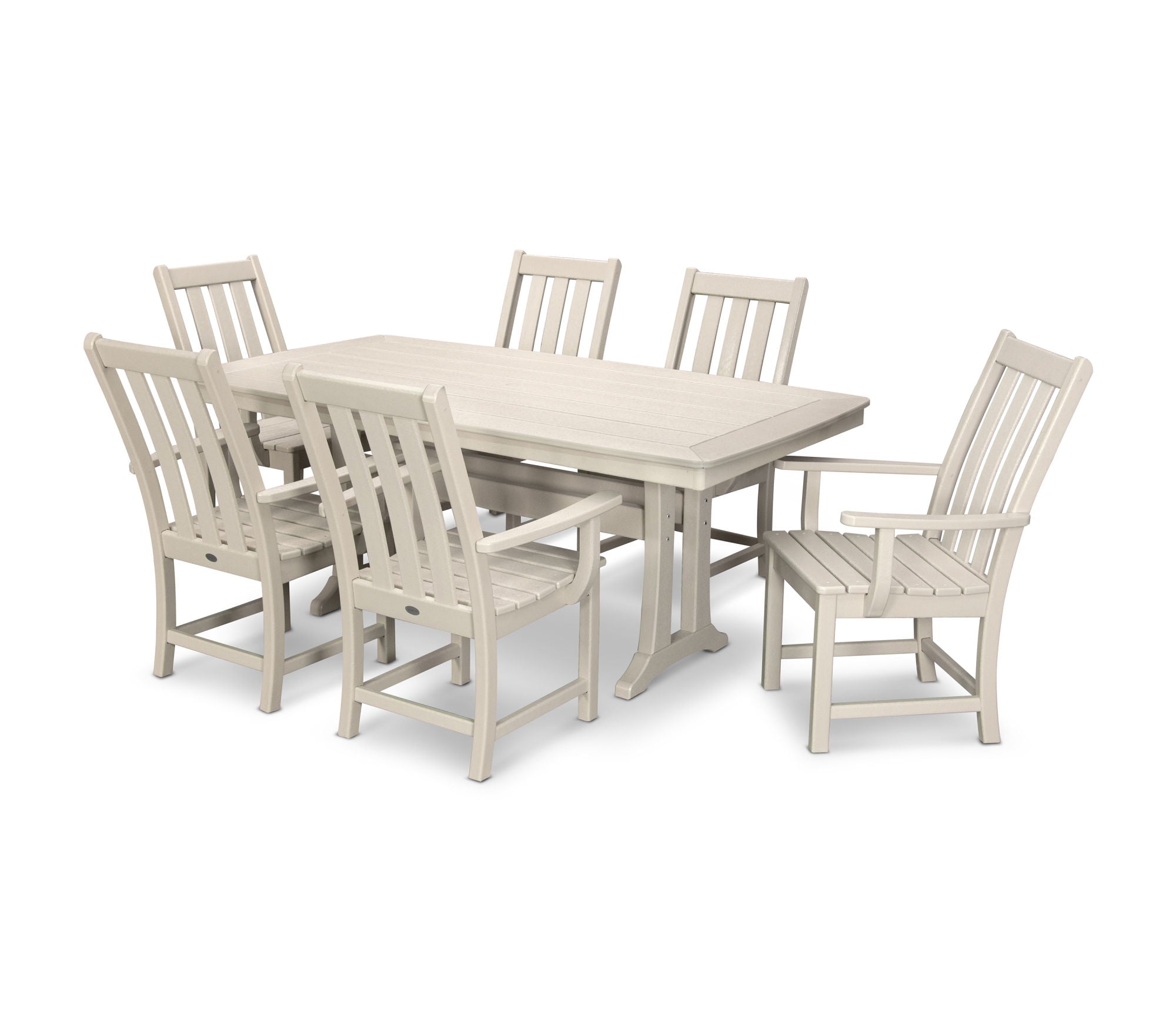 POLYWOOD Vineyard 7-Piece Outdoor Dining Set - Patio Furniture with Weather-Resistant Chairs & Table - Perfect for Backyard, Garden, and Poolside Entertaining