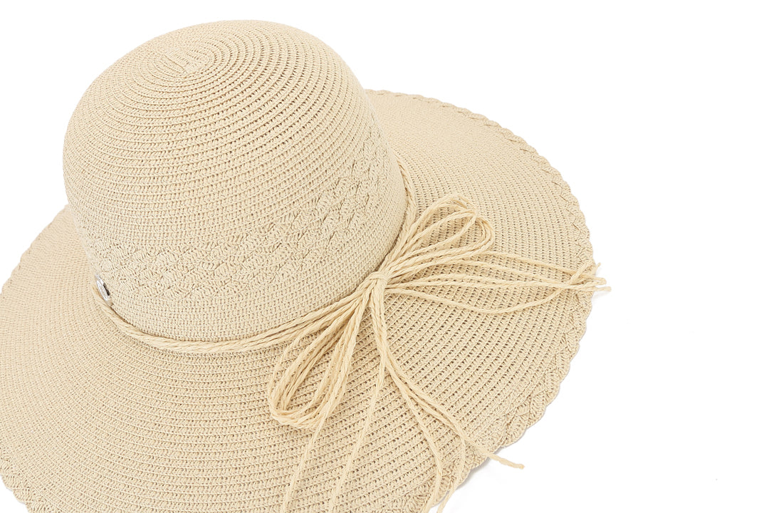 Blossom Woven Beige Hat for Women - Stylish Sun Hat for Outdoor, Beach, and Summer Fashion