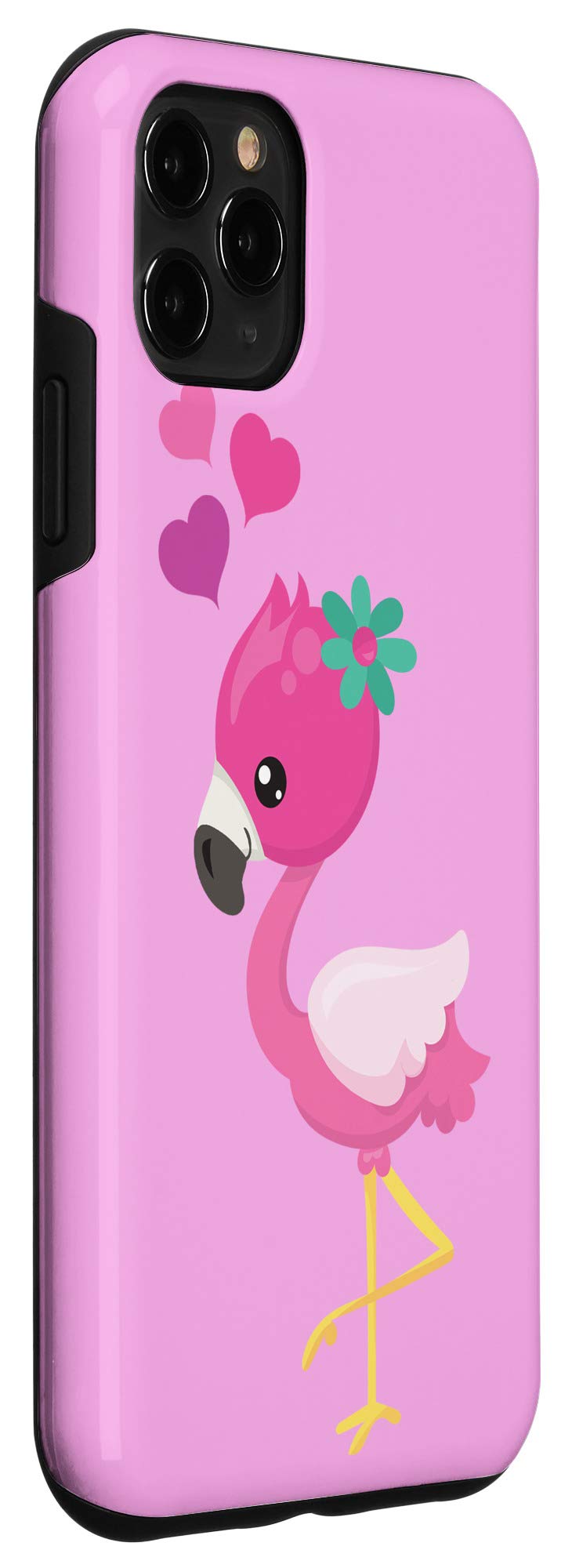 iPhone 11 Pro Max Case - Sweet Flamingo with Hearts Design - Shockproof Protective Cover for iPhone 11 Pro Max (6.5 Inch) - Perfect for Everyday Use, Travel & Gift Giving