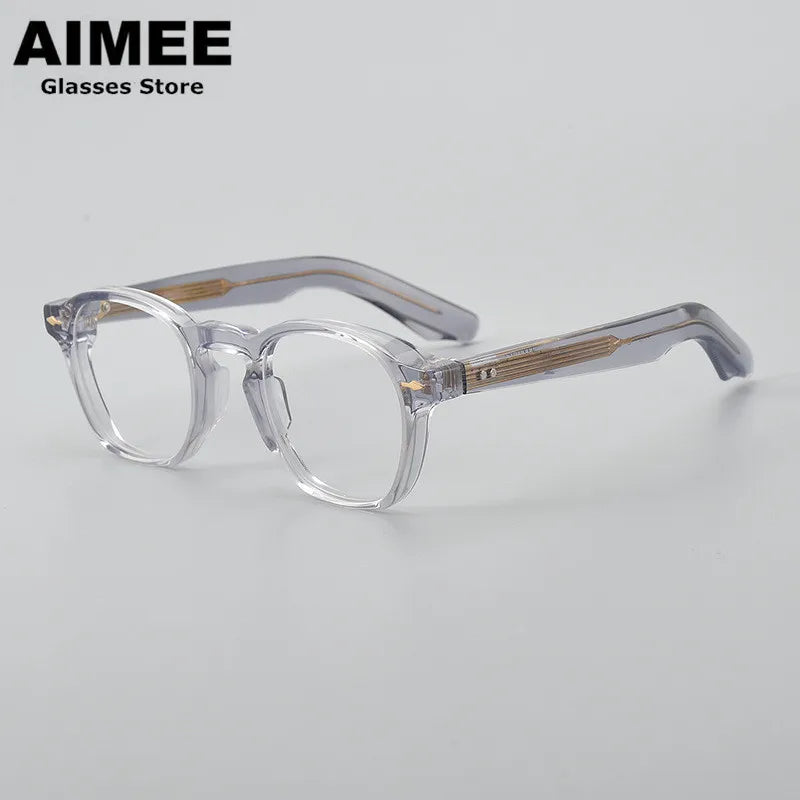Aimee Unisex Full Rim Oval Round Thick Acetate Eyeglasses 101313 - Stylish & Durable Prescription Glasses for Men & Women - Perfect for Reading, Working & Everyday Use