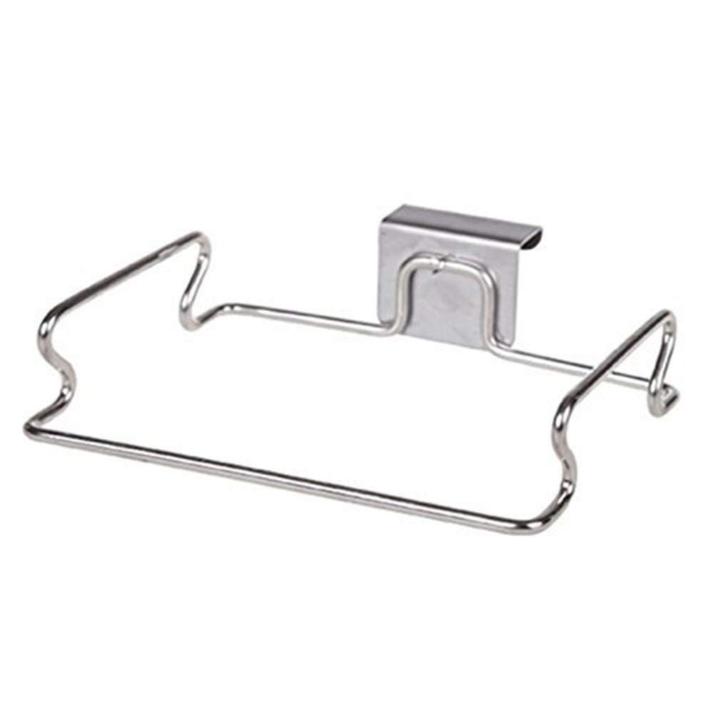 Metal Storage Rack for Kitchen & Bathroom - Towel Hanger, Shelf Organizer for Garbage Bags, Wash Cloths & Single-Use Items (Silver, One Size) - Perfect for Home, Restaurant & Bar Organization