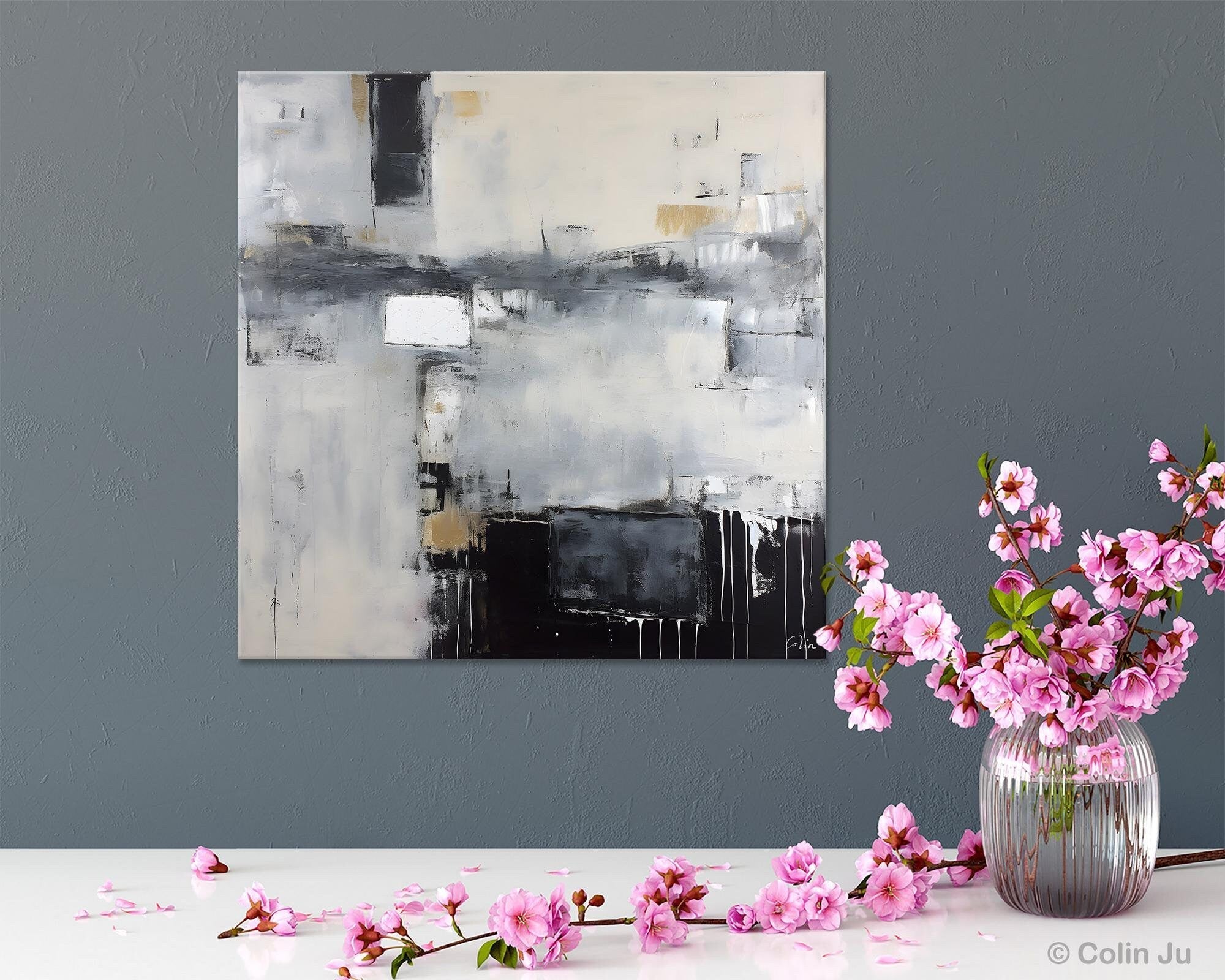 Abstract Canvas Wall Art for Living Room & Dining Room - Original Modern Acrylic Painting - Extra Large Contemporary Artwork - Perfect for Home Decor & Office Wall Decor